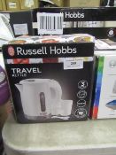 Russell Hobbs travel kettle, tested working and boxed.