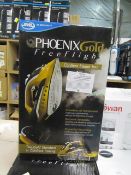 JML Phoenix Gold Free Flight cordless steam iron, powers on and boxed.