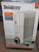 Beldray portable and compact 7 fin oil filled radiator, tested working and boxed.
