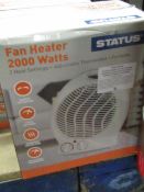 Status 2000w fan heater, tested working and boxed.