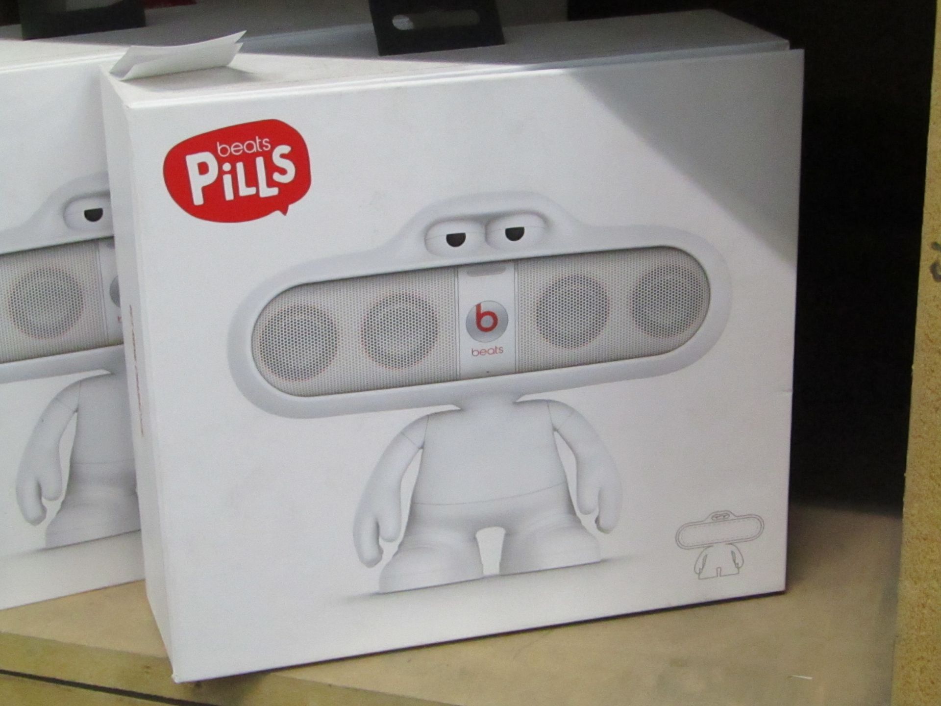 Beats Pills speaker stand, boxed.