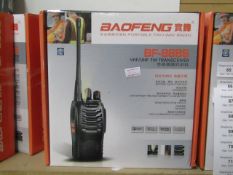 Baofeng portable two-way radio, BF-888S VHF/UHF FM transceiver. New & boxed.