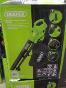 Draper 230v garden vacuum, blower and mulcher, tested working and boxed.