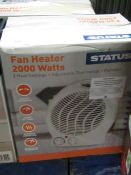 Status 2000w fan heater, tested working and boxed.