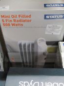 Status mini oil filled 5 fin radiator, tested working and boxed.