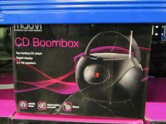 6x Mouvi CD boomboxes, all untested and boxed.