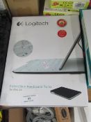 Logitech fabric skin keyboard folio for iPad Air, boxed.