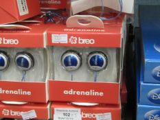 15x Breo Adrenaline earphones, all new and boxed.