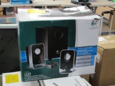 Logitech 2.1 stereo speaker system LS21. Unchecked & boxed.