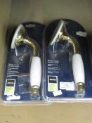 2x Homebase shower heads, both new and packaged.