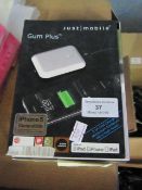 Just Mobile Gum Plus battery charger, untested and boxed.