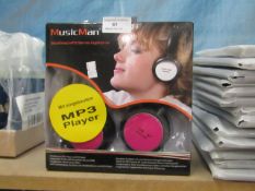 Music Man MP3 headphones, tested working and boxed.