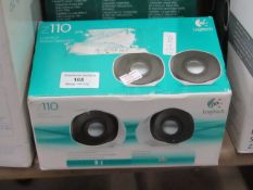 Logitech stereo speakers z110. Unchecked & boxed.