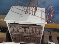 2 Tier bathroom unit with bath wire rack basket.