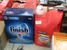 2x Items being: - 5.73L of Kirkland Signature ultra clean premium laundry detergent - Finish