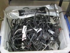 Box containing approx 40x various power cables. All unchecked.