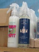 2x packs of 6 dog shampoo/conditioner/fragrance, new.