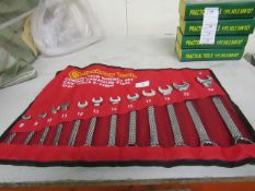 Hesheng Tools 12 Piece Combination Chrome Vanadium Wrench set, 8-24 mm, new in roll up carrier.