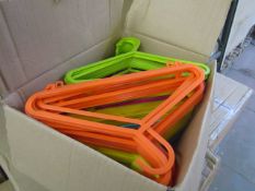 Box of 100 Mixed Bright coloured Children's Clothes Hangers, new