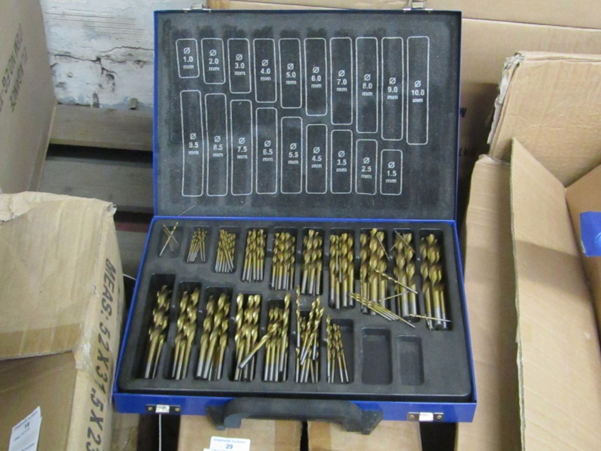 Bosenda Professional 170 piece Drill bit set in metal organising case, new, drill bit range