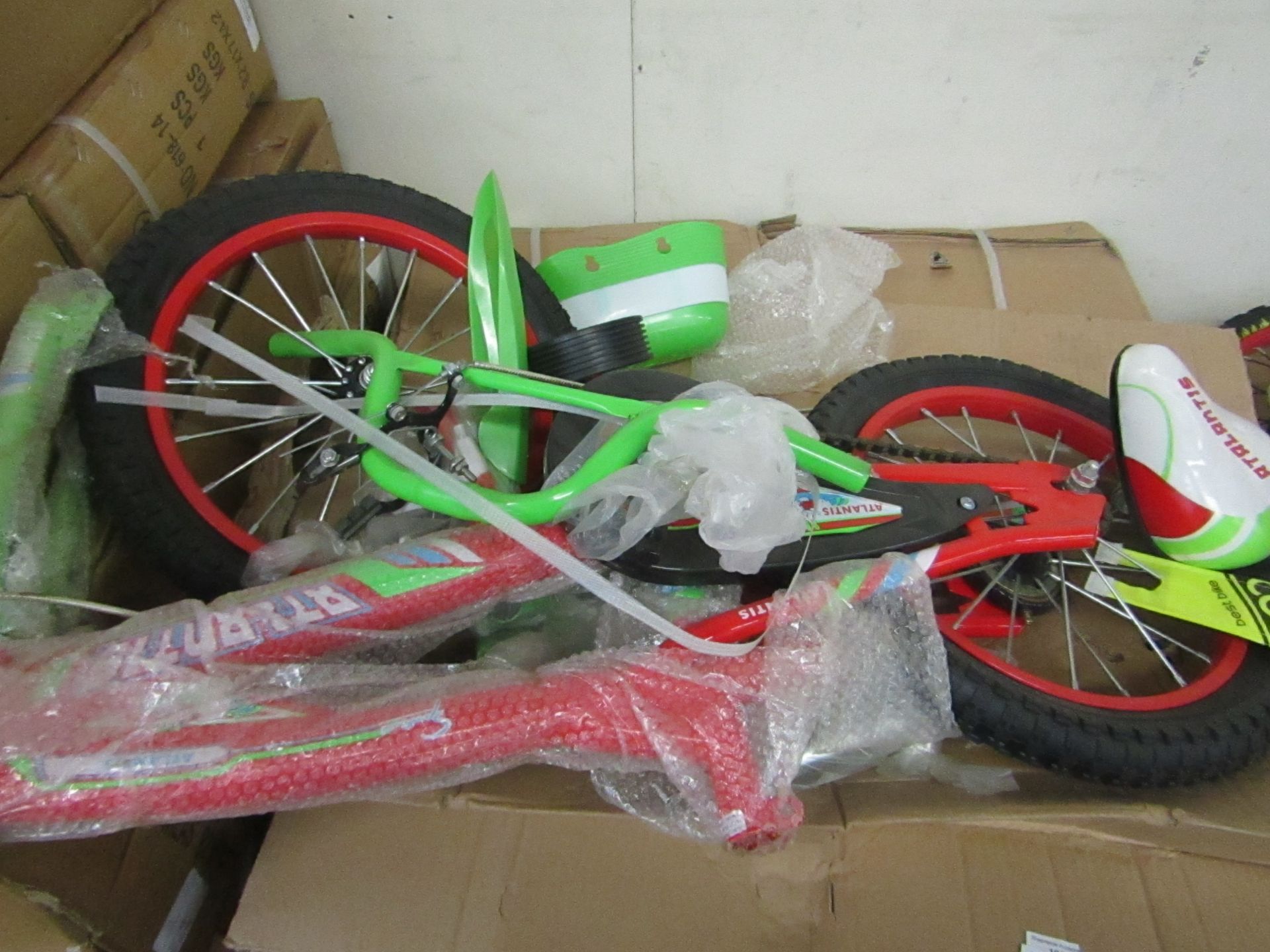 16" Child's Bike new and Boxed, comes complete with front basket, mud guards, water bottle and