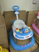Monkey Blue Baby walker with lights and sounds activity centre and Parental control handle, new