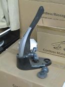 Cordless handheld massage hammer with various head attachments. New & boxed.