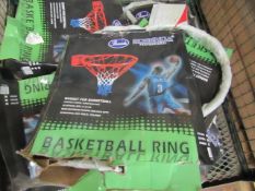 Bosenda Professional Wall mounted Basket ball hoop and net, new in damaged packaging