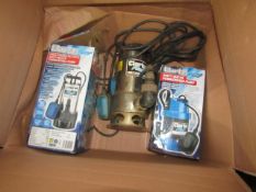 4x Items being; Clarke PVP11A Stainless Steel Dirty Water Submersible Pump - RRP £79.98 2x Clarke