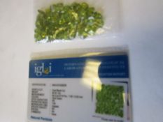 IGL&I Certified 60.45 carat 76 pieces Natural Peridot Gemstones.  A fantastic collection for many