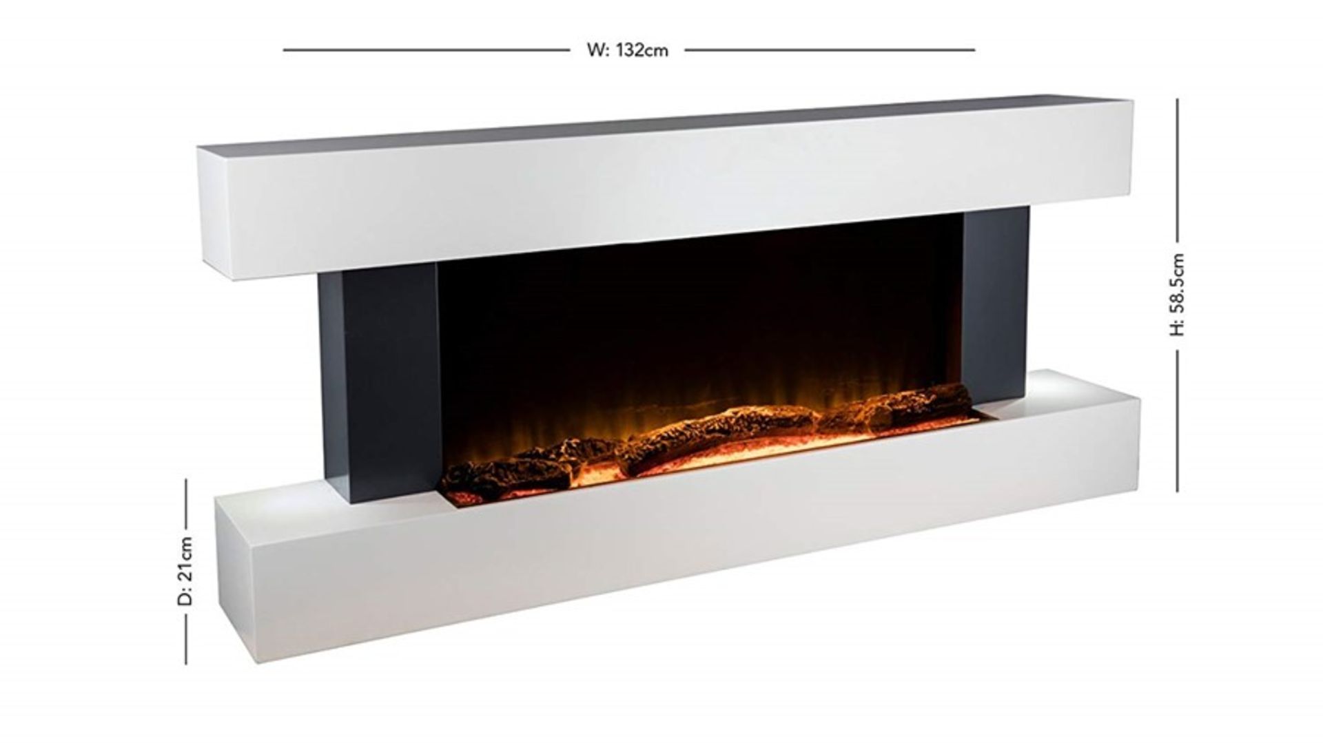 2000w Wall Mounted surround electric fire place suite with LED flame effect, new and boxed, features - Image 2 of 6