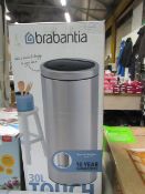Brabantia 30L touch bin. Unchecked & boxed.
