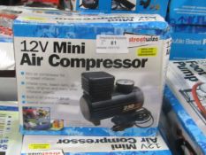 3x 12v Mini air compressors, all unchecked and boxed.