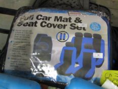 Full car mate and seat cover set, unchecked and in carry case.