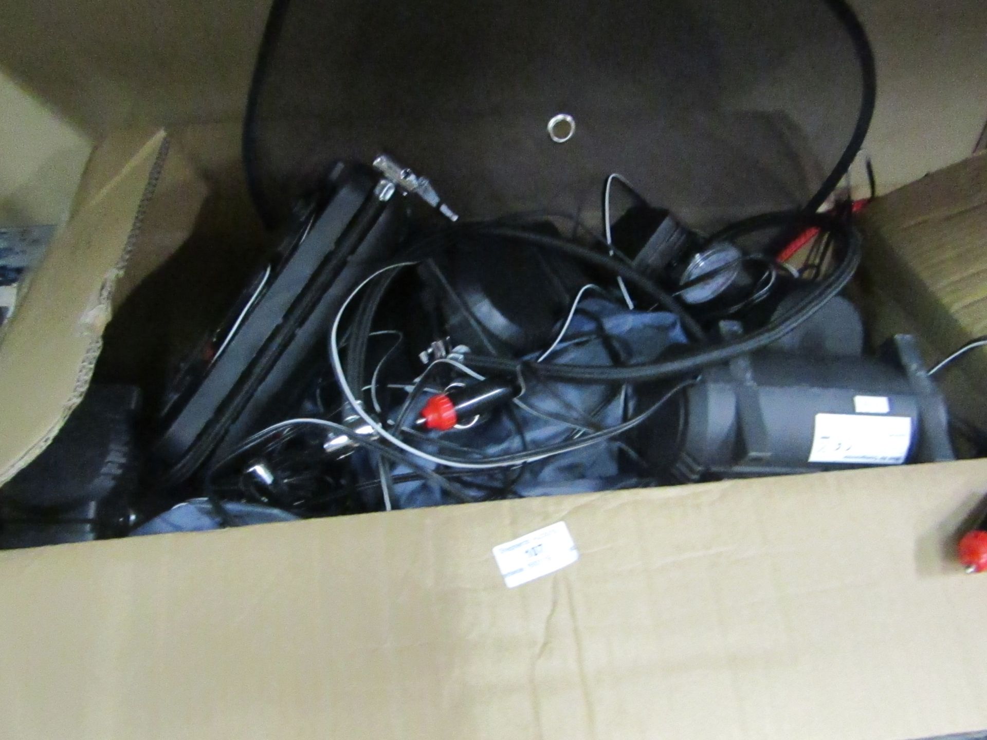 Approx 15x various 12v air compressors and other car accessories.