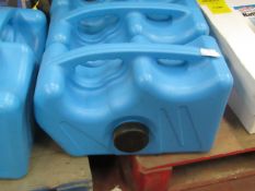 2x Blue coloured 23L jerry cans, both new.