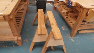 1 x pair of Wooden Saw Horses size approx 2ft