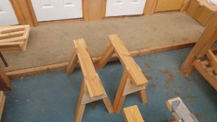 1 x pair of Wooden Saw Horses size approx 2ft