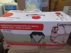 Cenocco kneading massager of neck , shoulder , arms and body , unchecked and boxed.