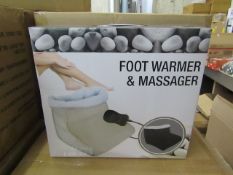 Foot warmer, beige colour, new and boxed.