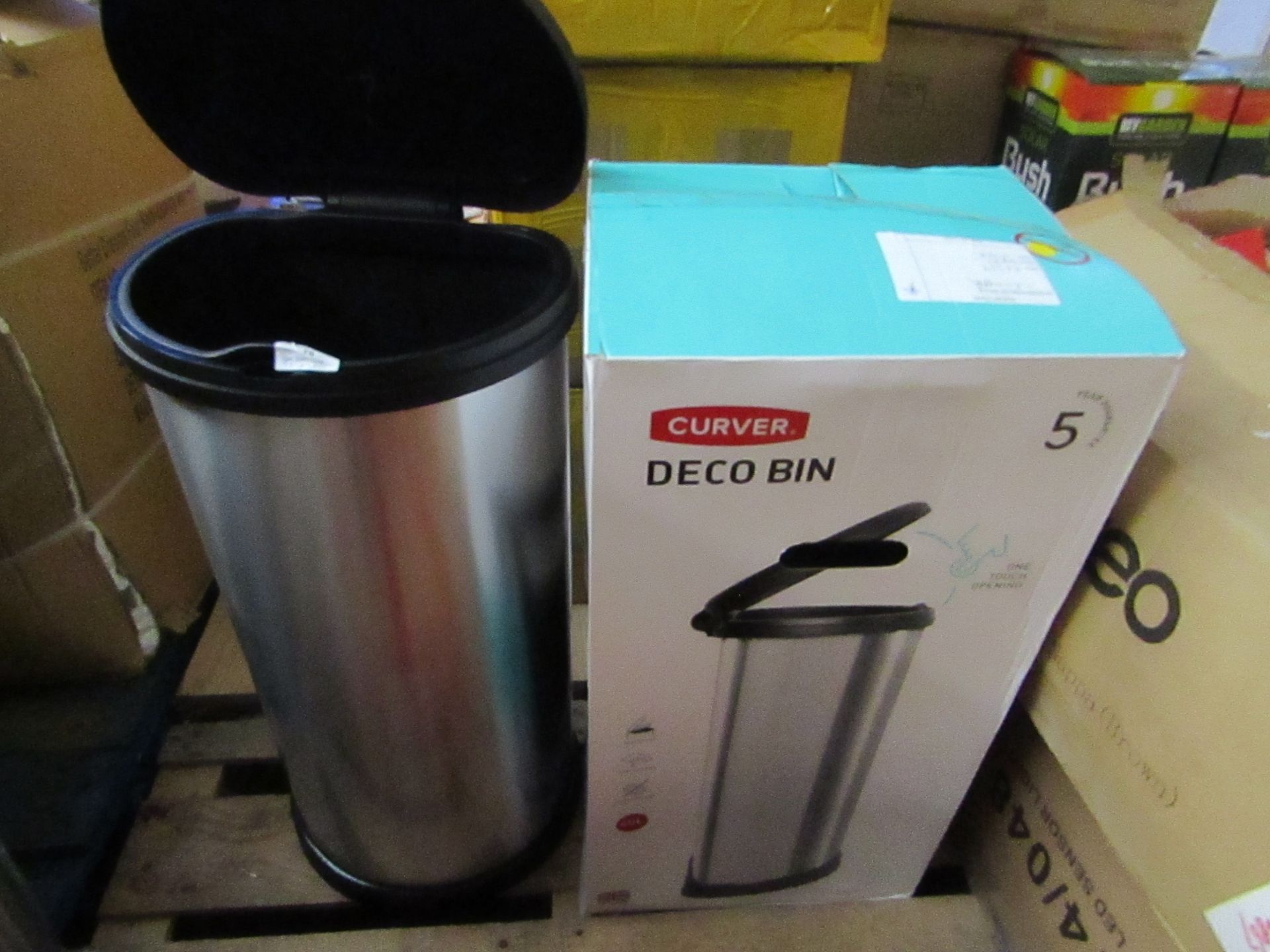 Curver Deco bin , boxed.