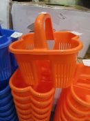 12 x orange plastic baskets , unboxed.