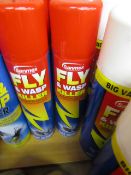 5x cans of 300ml of fly and wasp killer spray, new