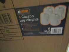 4 x of gazebo leg weights, new and boxed