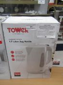 Tower elements white 1.7 litre jug kettle, tested working and boxed