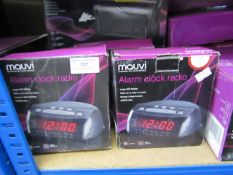 3x Mauvi alarm clock radios, unchecked and boxed