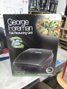 George Foreman fat reducing 3 portion grill, tested working and boxed