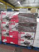 Raw unchecked pallet of approx 24x Morrisons cyclonic vacuum cleaners, all of which are unchecked