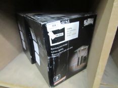 2x Homebase stainless steel wall light, both boxed.