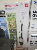 Morphy Richards 9 in 1 upright and handheld steam cleaner, powers on and boxed